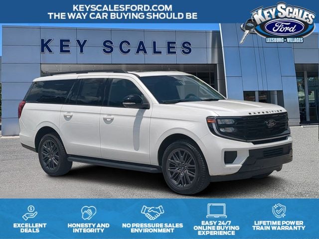2026 Ford Expedition Max Platinum in White Metallic — front three-quarter view